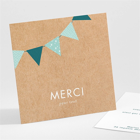 Remerciement baptême farandole de kraft