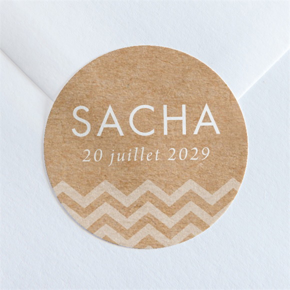 Sticker baptême Farandole de kraft réf.N36023
