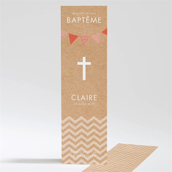 Signet baptême Kraft banderole réf.N20152