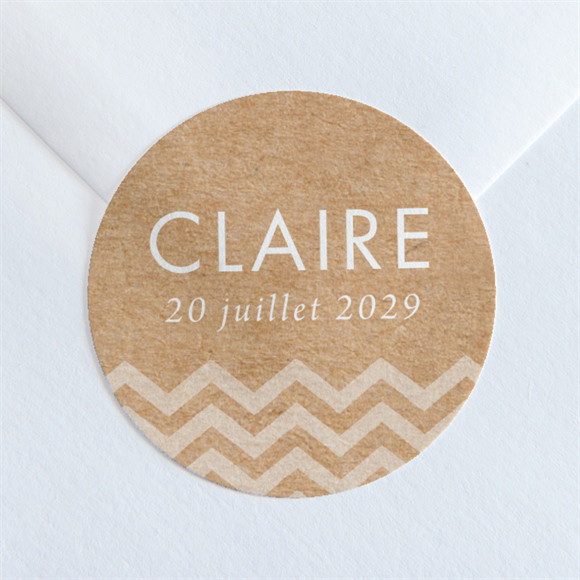 Sticker baptême Kraft banderole réf.N36024