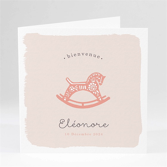 Faire-part naissance cheval à bascule