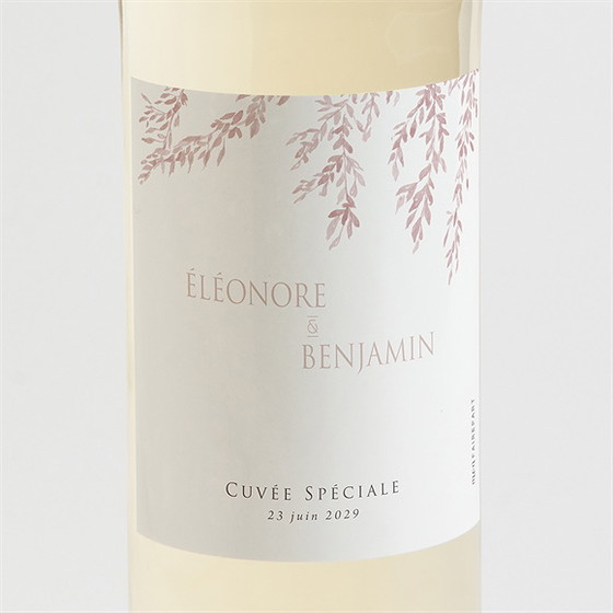 Etiquette de bouteille mariage sous le saule