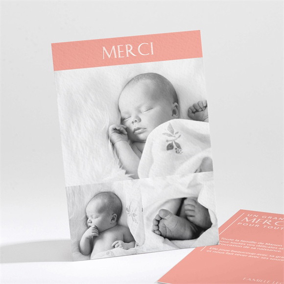 Remerciement naissance Sobre et chic réf.N211233
