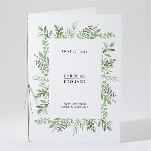 Livret de messe mariage Feuillage d'été réf.N491133