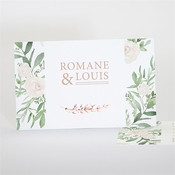 Carton réponse mariage branches printanières