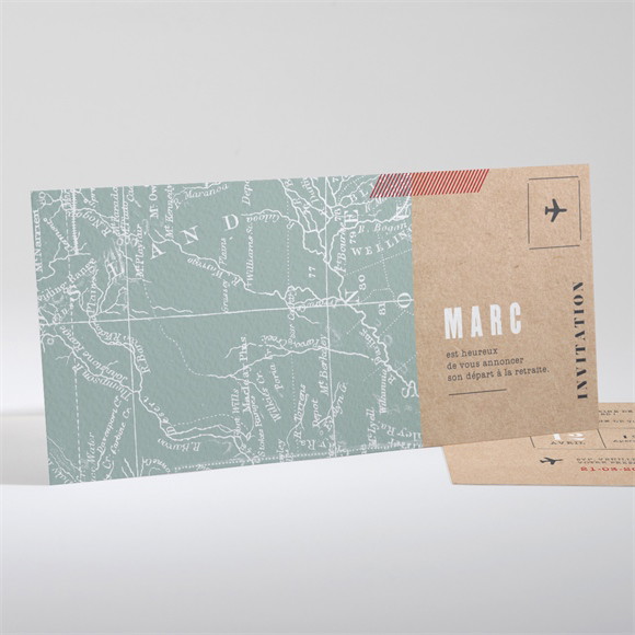 Carte invitation départ à la retraite Nouvelles Frontières réf.N13193