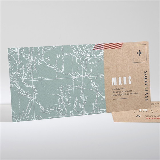 Carte invitation départ à la retraite nouvelles frontières