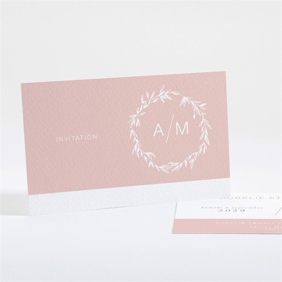 Carton d'invitation mariage Romance rétro réf.N16181