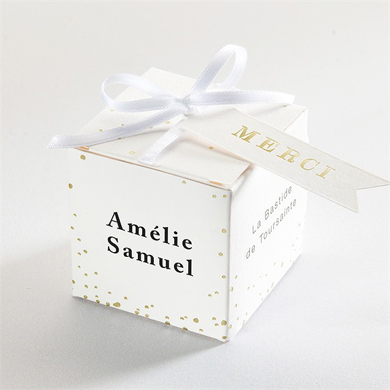 Boîte de dragées mariage main dans la main
