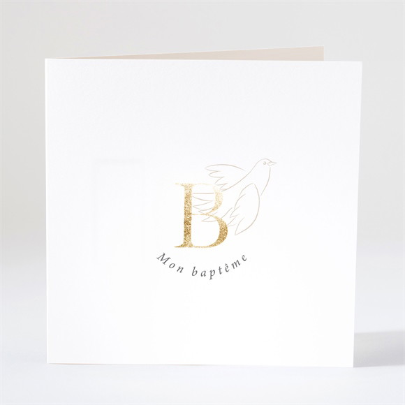 Faire-part de baptême Initiales d'or réf.N46117