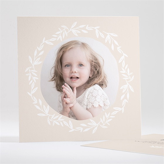 Remerciement baptême initiales d'or