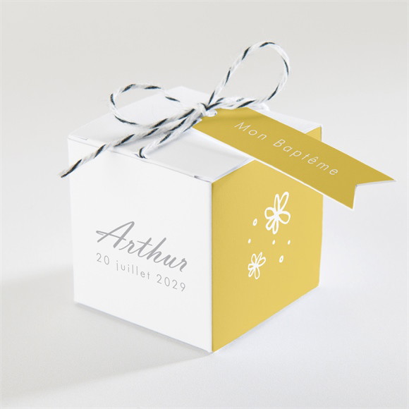 Boîte de dragées baptême Annonce en rondeur ! réf.N340237