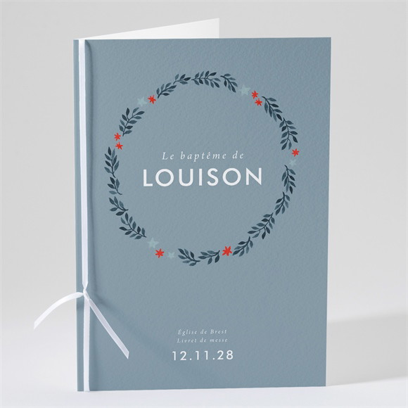 Livret de messe baptême Fleurs en gravure réf.N491140