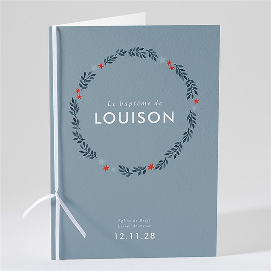 Livret de messe baptême fleurs en gravure