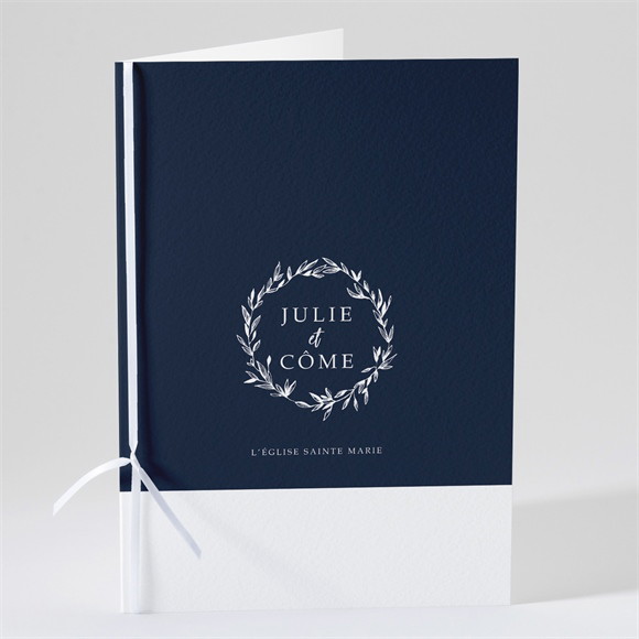 Livret de messe mariage Bleu minéral réf.N491141