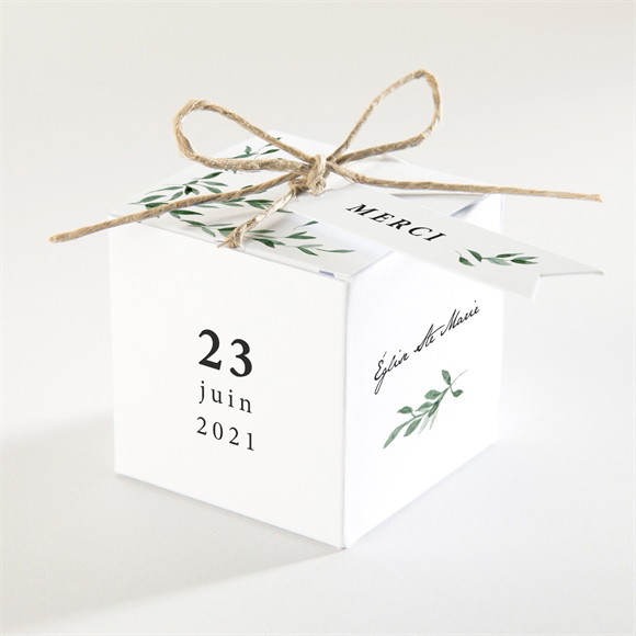Boîte de dragées baptême Décoration végétale réf.N340240
