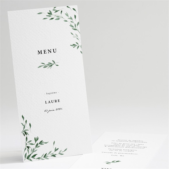 Menu baptême Décoration végétale réf.N221106