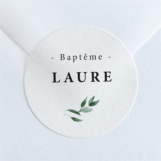 Sticker baptême décoration végétale