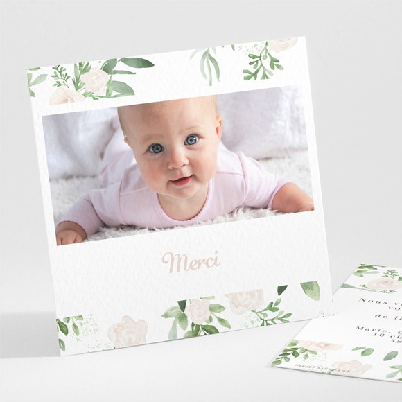 Remerciement naissance Design végétal réf.N301159