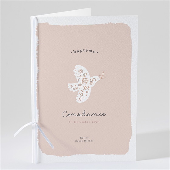 Livret de messe baptême profil de colombe