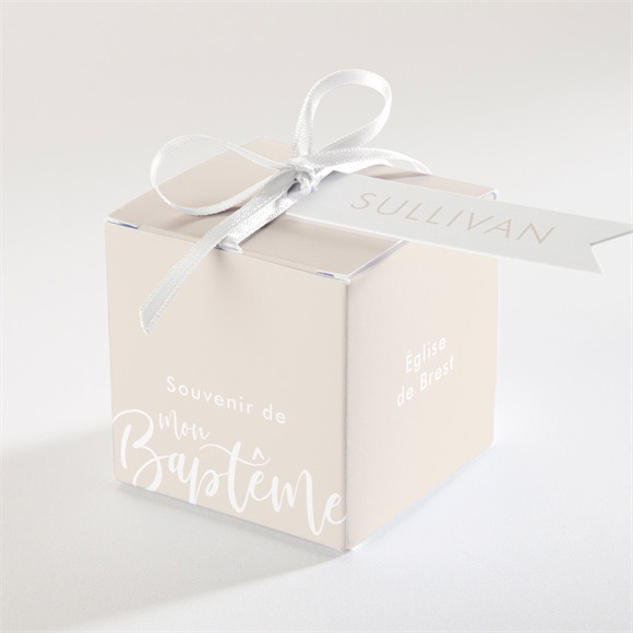 Boîte de dragées baptême Lettre de cuivre réf.N340242
