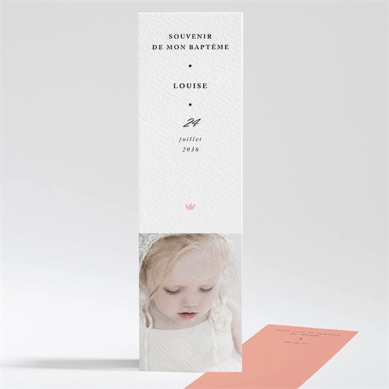 Signet baptême millefeuille de rose