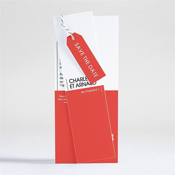 Faire-part mariage empreinte graphique