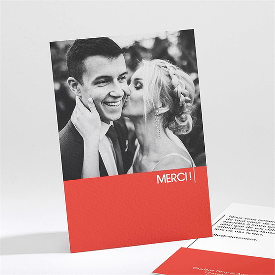 Remerciement mariage empreinte graphique