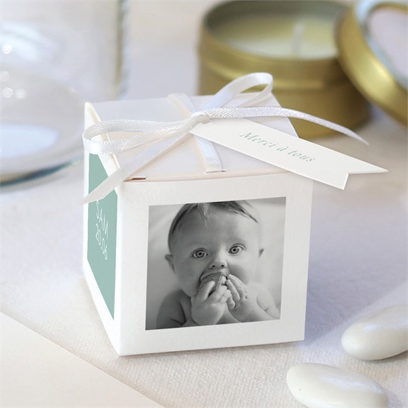 Boîte de dragées baptême Sceau chic réf.N340248