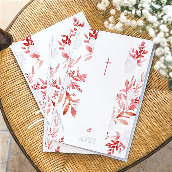 Livret de messe baptême initiale en cuivre végétal