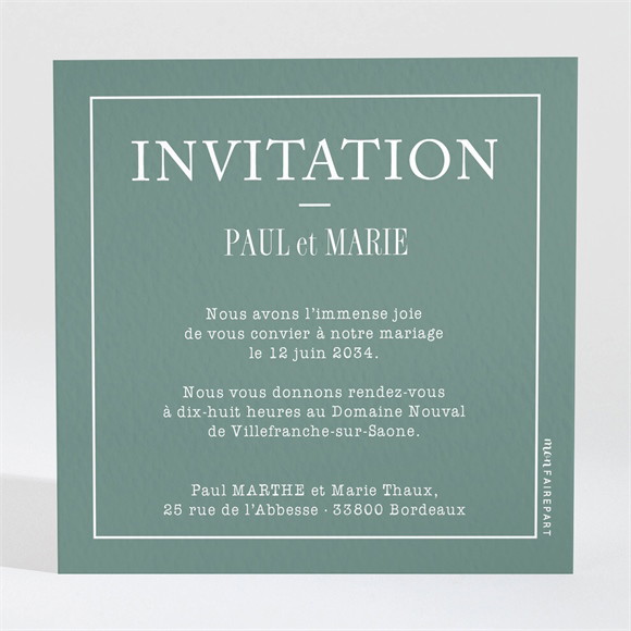 Carton d'invitation mariage Se serrer fort réf.N3001585