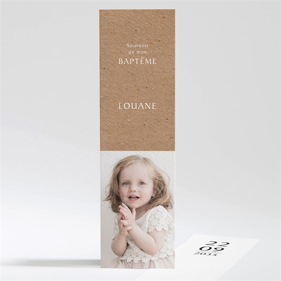 Signet baptême Kraft végétal réf.N20171