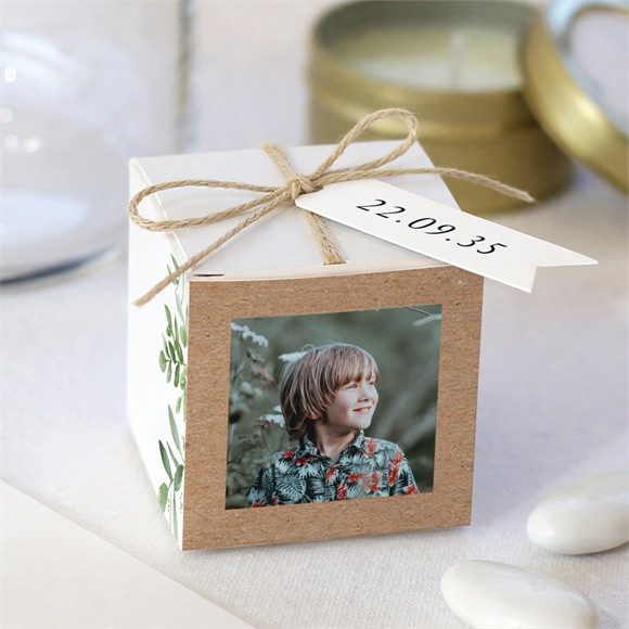 Boîte de dragées communion Illustration végétale réf.N340254