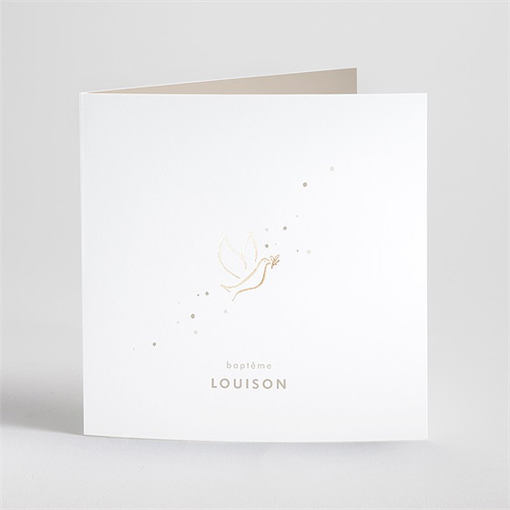 Faire-part de baptême envolée minimaliste