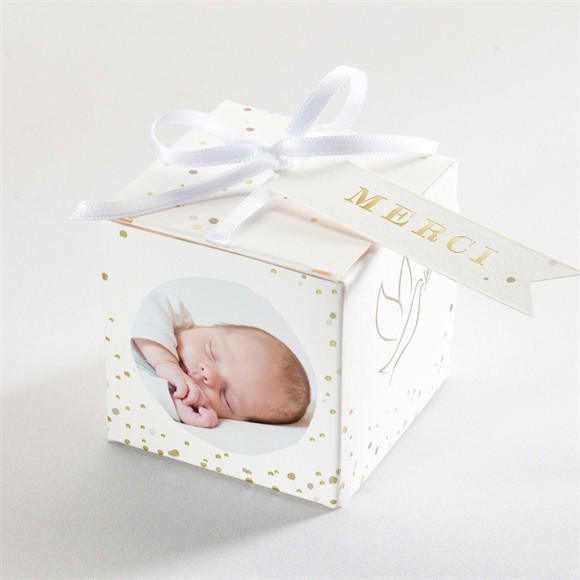 Boîte de dragées baptême Envolée minimaliste réf.N340257