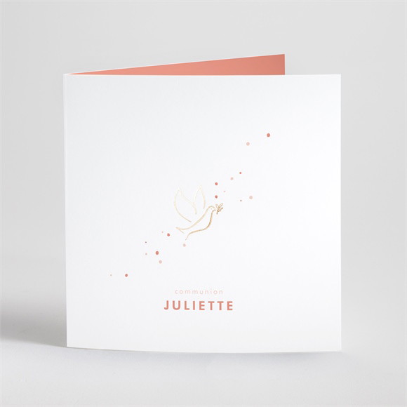Faire-part communion Colombe dorée réf.N46121
