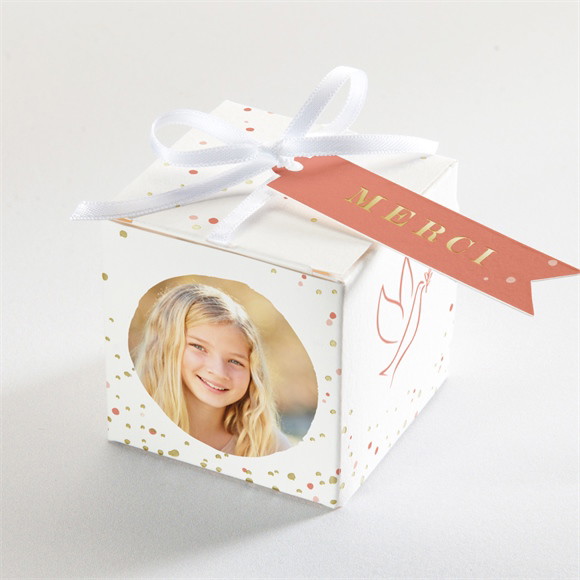 Boîte de dragées communion Colombe dorée dorure réf.N340258