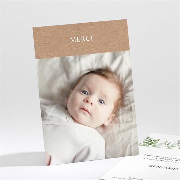 Remerciement naissance Kraft et végétation réf.N211247