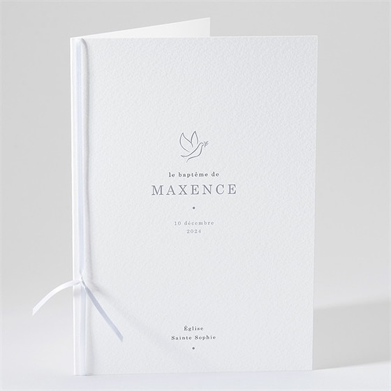 Livret de messe baptême double photo élégant