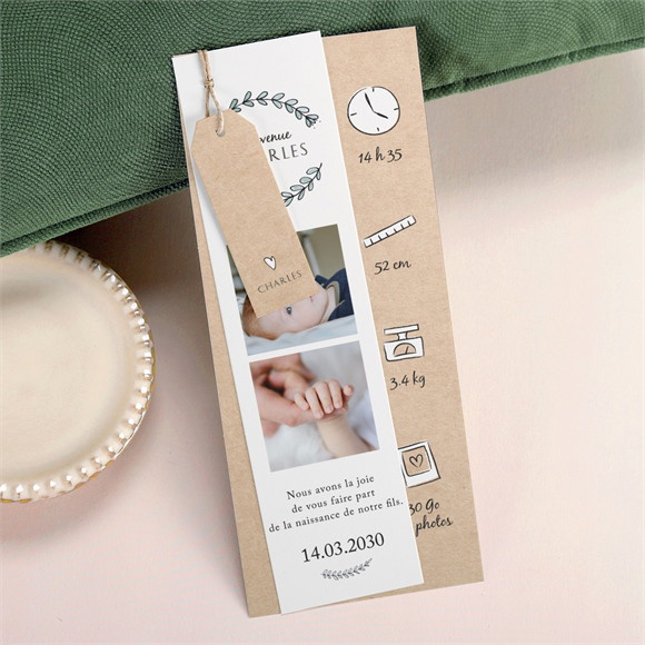 Faire-part naissance Notre Petite Merveille réf.N93116
