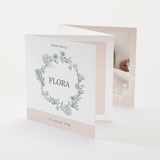 Faire-part naissance couronne et poudre