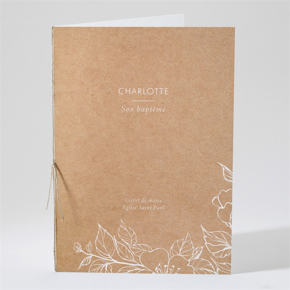 Livret de messe baptême Gravure sur kraft réf.N491165