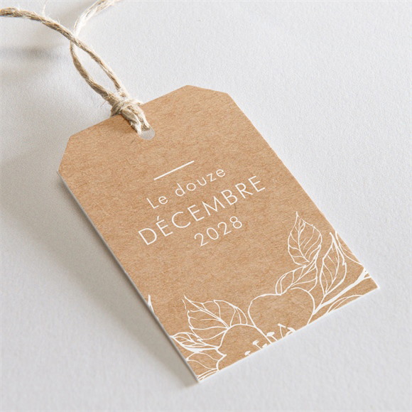 Etiquette baptême Gravure sur kraft réf.N29137