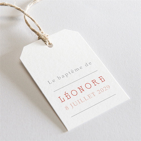 Etiquette baptême portrait en tourbillon