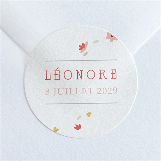 Sticker baptême portrait en tourbillon