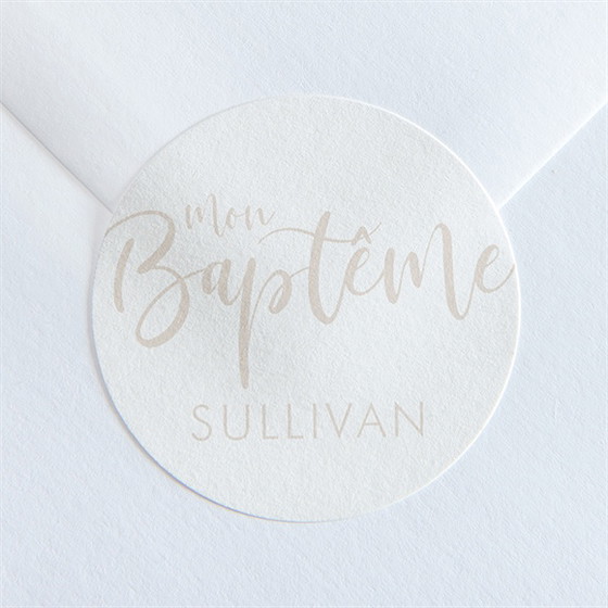 Sticker baptême lettre de cuivre