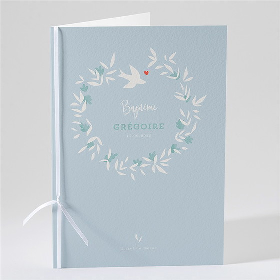Livret de messe baptême colombe en folie