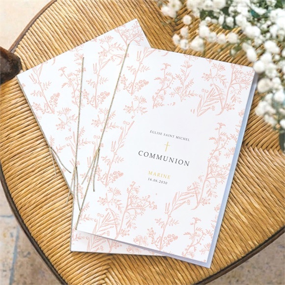 Livret de messe communion Gravures végétales réf.N491169