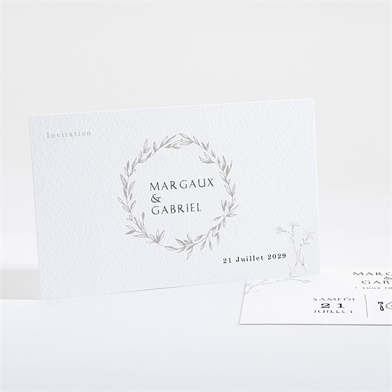 Carton d'invitation mariage tendre couronne