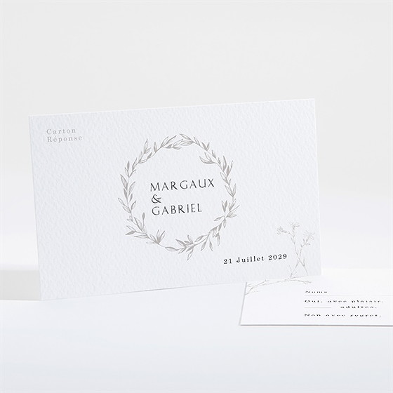 Carton réponse mariage tendre couronne
